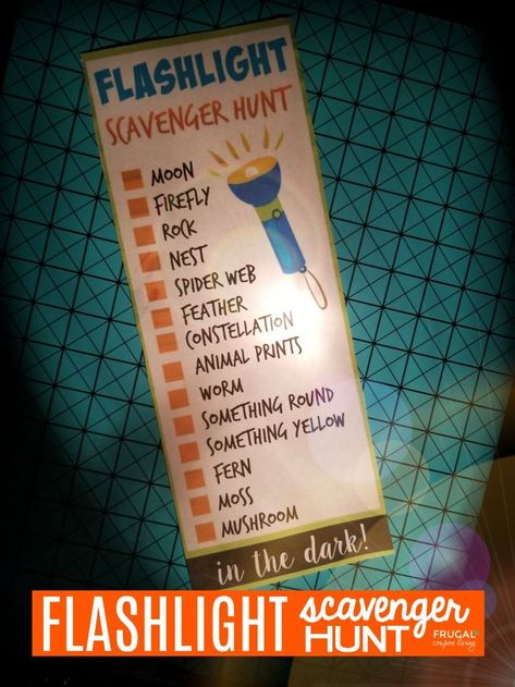 Flashlight Scavenger Hunt, Camping Entertainment For Kids, Camping Party Games For Kids, Flashlight Activities, Camping Fun For Kids, Camping Scavenger Hunt For Kids, Evening Family Activities, Backyard Olympics, Camping Games For Kids