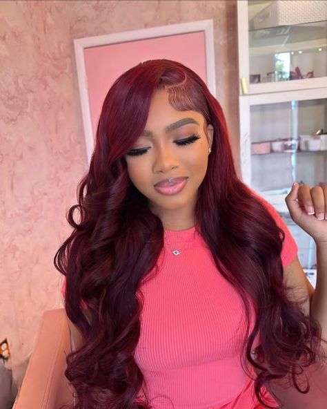 Red Brown Wig Black Women, Fairwell Hairstyles, Red Hair Styles For Black Women, Wig Installs, Birthday 25, Tapered Hair, Human Hair Lace Front Wigs, Hair Lace Front Wigs, Tapered Haircut