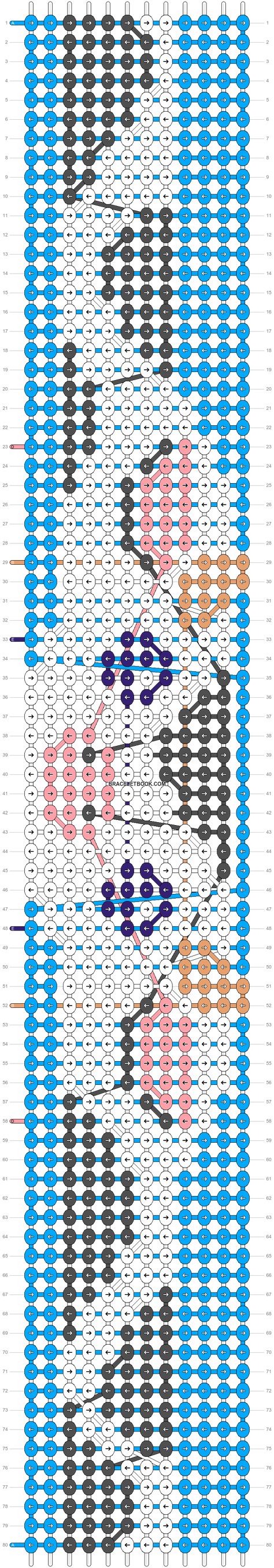 Alpha pattern #89703 variation #161958 | BraceletBook Cow Print Friendship Bracelet Pattern, Cow Alpha Pattern Crochet, Pig Alpha Pattern, Alpha Patterns Bracelet Cow, Animal Alpha Bracelet Patterns, Cow Head, Alpha Patterns, Friendship Bracelet Patterns, Face Shapes