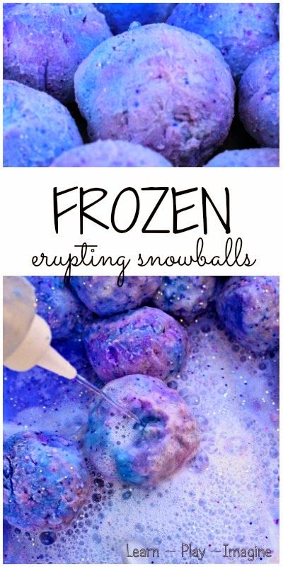 Frozen erupting snowballs School Age Winter Activities, Frozen Sensory Play, Sensory Activities For School Age Kids, Winter Kids Activities, Frozen Activities, Frozen Diy, Frozen Crafts, Winter Science, Idea Room