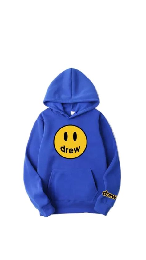 Gracias si le das like linda💓• Drew House, Hip Hop Print, Couples Sweatshirts, Casual Design, Blue Hoodie, Colorful Hoodies, Smiley Face, Pullover Sweatshirts, Blue Sweaters