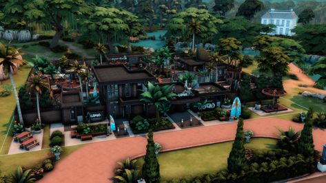 sims 4 zoo, no cc, cc free, sims 4 build, modern, park, community lot, animals, losieee, 50x50 Sims 4 Community Lots, Frogs For Kids, Community Playground, Playground Areas, Ticket Booth, Free Sims 4, Free Sims, Sims 4 Builds, Jungle Adventure