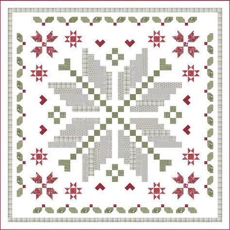 Winter Magic quilt pattern by Andy Knowlton of A Bright Corner a fat quarter friendly Christmas quilt pattern Scandinavian Quilts, Magic Pattern, Throw Size Quilt, Moda Fabric Quilts, Snowflake Quilt, Christmas Quilt Blocks, Christmas Quilt Patterns, Thanksgiving Cookies, Fat Quarter Quilt