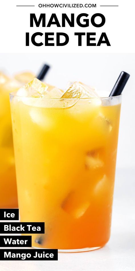 This 4-ingredient mango iced tea is full of tropical flavor! Learn to brew the perfect cup of iced tea with tips from a tea sommelier. #mangoicedtea #mangotea #icedtea #icedtearecipes Pineapple Iced Tea Recipe, Summer Tea Recipes, Apricot Juice, Flavored Iced Tea Recipes, Homemade Tea Recipes, Mango Iced Tea, Iced Tea Recipes Homemade, Homemade Iced Tea, Iced Tea Drinks