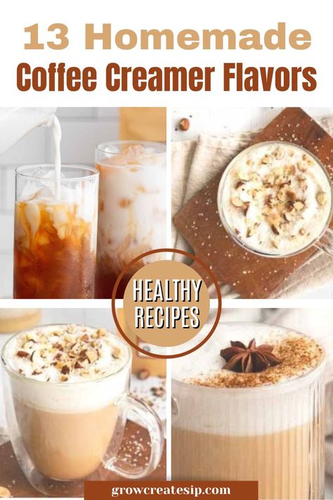 Coffee Creamer Homemade Healthy, Make Your Own Creamer, Coffee Creamer Flavors, Caramel Coffee Creamer Recipe, Flavored Coffee Creamer Recipes, Natural Coffee Creamer, Coffee Creamer Recipes, Homemade Coffee Creamer Recipe, Healthy Coffee Creamer