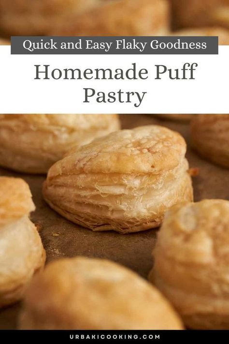 Make flaky, buttery puff pastry right at home with this Quick and Easy Homemade Puff Pastry recipe! Perfect for both sweet and savory dishes, this versatile pastry dough can be used in countless recipes, from tarts to turnovers. With a few simple ingredients and no need for store-bought pastry, you can create light, crisp layers of dough that are sure to impress. Whether you're a baking pro or a beginner, this easy recipe will help you achieve delicious, bakery-quality results in no time. Puffy Pastry Recipe, Easy Homemade Puff Pastry, Homemade Pastry Dough, Flaky Pastry Recipe, Recipes Using Puff Pastry, Savoury Pastry Recipe, Breakfast Pastry Recipes, Easy Puff Pastry Recipe, Homemade Puff Pastry