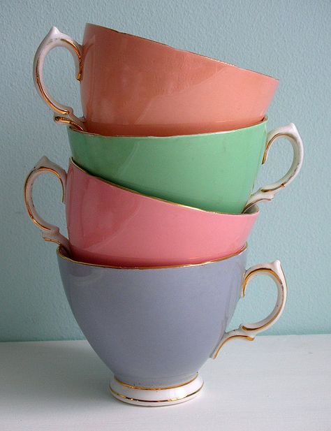 teacups My Cup Of Tea, Pretty Pastel, Cups And Mugs, Vintage Tea, Afternoon Tea, Tea Set, Tea Time, Cup And Saucer, Sake