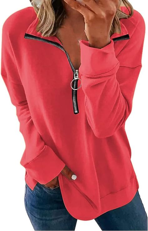 43% Cotton,57% Polyester Imported Pull On closure Machine Wash Womens fall fashion 2023 sweatshirt long sleeve sweat shirt fitted for women comfortable wear womens long sleeve tops dressy casual fashionable plain color 1/4 zip up pullover sweatshirt women tops dressy casual design that’s quite eye-catching Thanksgiving Outfits Women Casual, Party Outfit Plus Size, Womens Quarter Zip Pullover, Outfits Women Casual, Thanksgiving Outfits Women, Winter Blouse, Thanksgiving Outfits, Look Plus Size, Pullover Mode