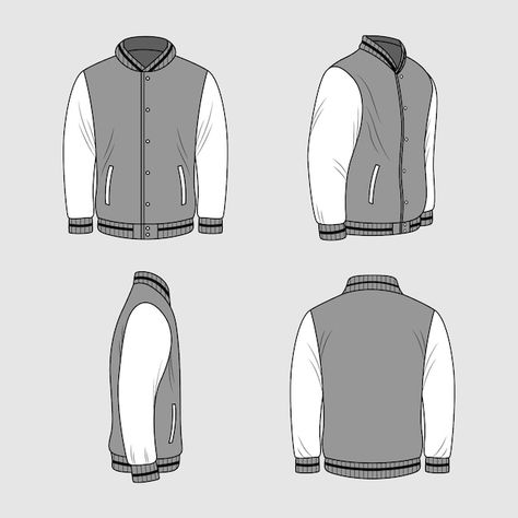 Hand drawn jacket outline illustration | Free Vector #Freepik #freevector #pack #drawing #fashion #illustration Senior Jackets Patches, Old School Jackets, Senior Jackets, Jacket Drawing, Clothes Illustration, Design Kaos, Outline Illustration, Patches Jacket, Drawing Clothes