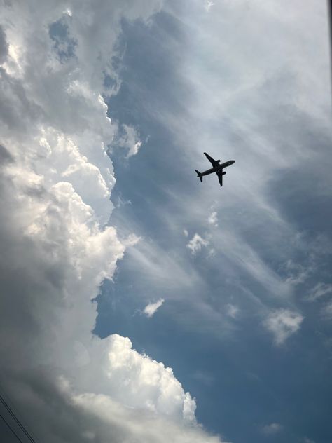 Airplane flying in the sky with clouds Airplane In Sky Aesthetic, Sky Airplane Aesthetic, Aesthetic Airplane, Ra Boards, Airplane Crafts, Airplane Wallpaper, Perfect Moment, Sky And Clouds, Aesthetic Iphone