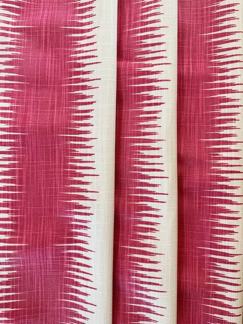 USA Curtains Jiri Ikat Flamingo Cotton Curtains Cafe Kitchen - Etsy Pink Drapes, Ikat Curtains, Curtains Dining Room, Dining Room Curtains, Living Room Curtains, Cafe Kitchen, Room Curtains, Curtains Living, Cotton Curtains