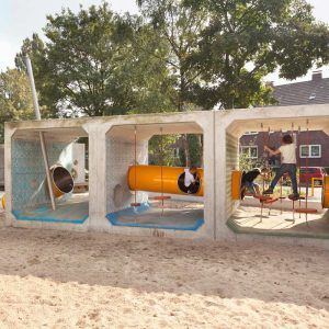 Kindergarten Architecture, Playgrounds Architecture, Concrete Path, Urban Playground, Public Space Design, Youth Center, Wood Cladding, Playground Design, W Hotel