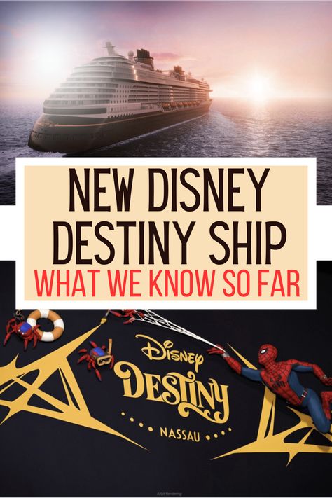 Are you thinking of sailing on Disney Destiny, the new Disney Cruise ship? Here is a guide to everything we know so far about the restaurants, entertainment, food, rooms and more.  #disneycruise #disneywishcruise #disneycruisetips Disney Wish Cruise Ship Rooms, Destiny Ships, Disney Cruise Ship, Disney Bucket List, Cruise Photos, Disney Cruise Vacation, Disney Cruise Ships, Disney Ships, Disney Cruise Tips