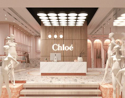 Chloe Store Interior, High End Retail Store Design, Designer Store Interior, Fashion Store Interior Design, Retail Store Design Boutiques, Boutique Design Ideas, Fashion Store Interior, Luxury Retail Interior, Modern Boutique Interior