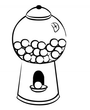 Gumball Machine Picture Cartoon Gumball, Bubble Gum Machine Costume, Ninjago Coloring Pages, Candy Coloring Pages, Machine Drawing, Gum Machine, Elsa Coloring Pages, Bubble Drawing, Bubble Gum Machine