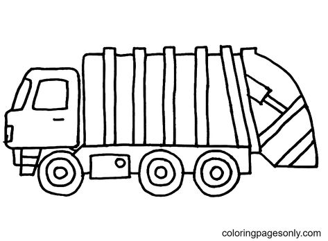 Garbage Truck Printable, Garbage Truck Coloring Page, Truck Tattoo, Truck Coloring Pages, Community Helpers, Garbage Truck, School Themes, Free Printable Coloring, Preschool Art