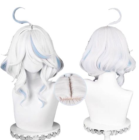 PRICES MAY VARY. Occasions - Furina wig short perfect for genshin fontaine cosplay on Halloween, Costume, Comic Conventions, Anime Show, Contests, Christmas, or Photo Shooting Features - Thick, Soft, Natural, No Heavy Feeling, wearing it to become your favorite anime looks Premium Synthetic - Comfortable and Breathable, Easy to Wear, Clean, and Maintain, its HeatResistant fibers allow you to Curl, Straighten and Style A Free Wig Cap - Will help keep your natural hair in place securely, prevent b Anime Wig Hairstyles, Anime Wigs Short, Kny Hair, Blue Hair Highlights, Wigs Anime, Genshin Cosplay, White Wig, Free Wig, Party Wigs