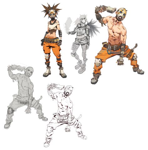 Psycho Fanatic Art from Borderlands 3 #art #artwork #gaming #videogames #gamer #gameart #conceptart #illustration #borderlands3 #characterart #characterdesign Borderlands Art Style, Borderlands Physco, Borderlands 3 Art, Borderlands Tattoo, Drawing Poses Male, Borderlands Art, Anime Disney, Character Model Sheet, Borderlands 3