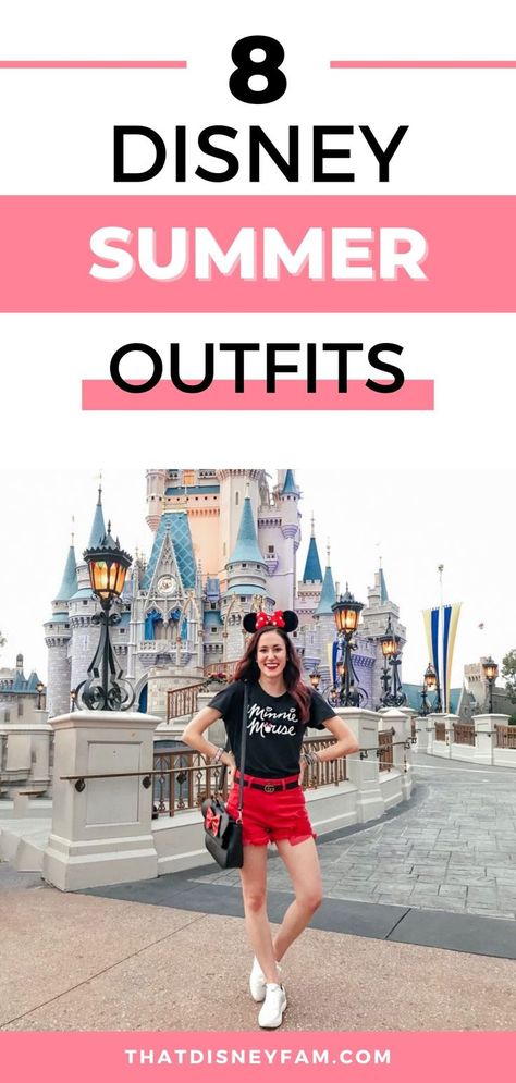 girl in front of a disney castle Disneyworld Outfit Summer, Cute Outfits For Disney World, Cute Disney Outfits For Women, Disney Summer Outfits, Disneyworld Outfit Women, Cute Disney World Outfits, Disney Outfits Women Summer, Casual Disney Outfits, Disney Outfits Summer