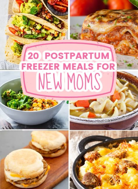 Good Postpartum Freezer Meals, Meals For Maternity Leave, Easy Meals New Moms, East Freezer Meals Postpartum, Meals To Put In Freezer, Prepped Meals For New Moms, Post Birth Freezer Meals, Freezer Meals For Maternity Leave, Freezer Meals For Expecting Moms