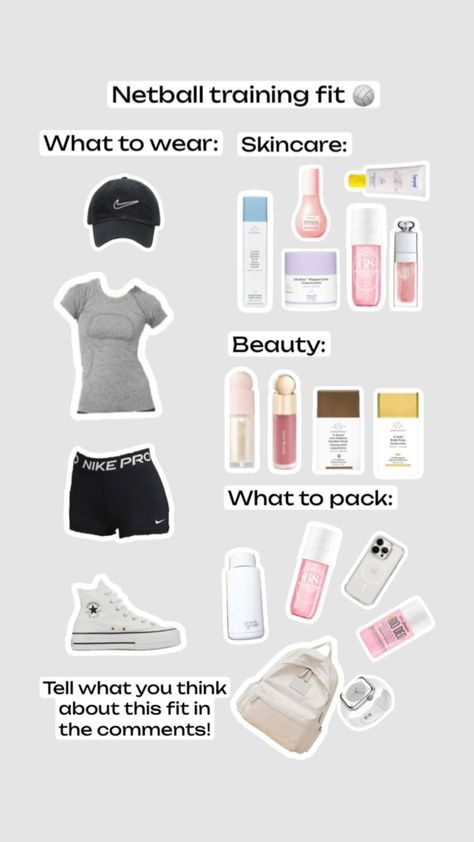 ## #outfitinspo #netball#training How To Style Nike Pros, Netball Outfits, Netball Pictures, Netball Training, Outfit Ideas Sporty, Netball Dresses, Sporty Dress, Sports Aesthetic, Training Clothes