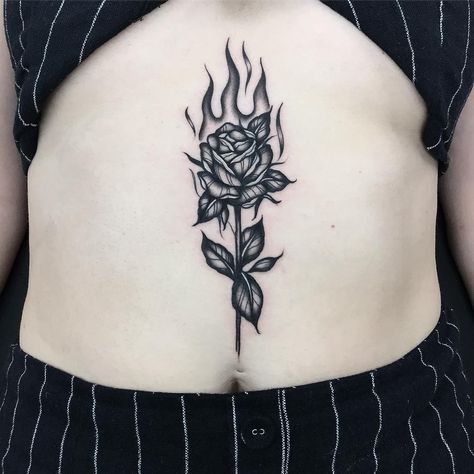 Women Sternum Tattoo, Sternum Tattoo Ideas, Sternum Tattoos, Sternum Tattoo Design, Single Rose Tattoos, Traditional Tattoo Flowers, Art Flash, Rose Tattoos For Men, Men Tattoos Arm Sleeve