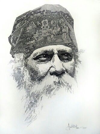 Rabindranath tagore Amit Bhar, Human Figure Sketches, Pencil Sketch Images, Rabindranath Tagore, Pen Art Drawings, Figure Sketching, Unusual Art, Pen Sketch, Portrait Sketches