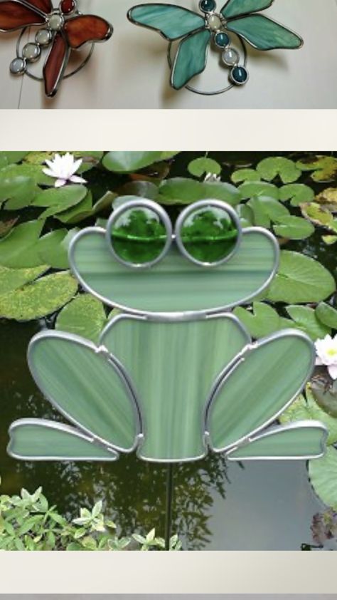 Stained Glass Frog, Birthday Frog, Stained Glass Kits, Frog Garden, Lead Light, Diy Stained Glass Window, Light Inspiration, Glass Painting Patterns, Stained Glass Patterns Free