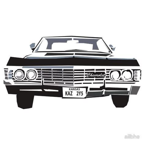 Supernatural Clipart, Impala 67 Supernatural, Impala Drawing, Supernatural Car, Impala Supernatural, Castiel Spn, Vector Photoshop, Impala 1967, Supernatural Impala