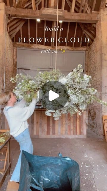 Barn Wedding Flowers, Build A Flower, Flower Cloud, Flower Installation, Wedding Flower Decorations, Floral Studio, Very Busy, On The Farm, Flower Farm