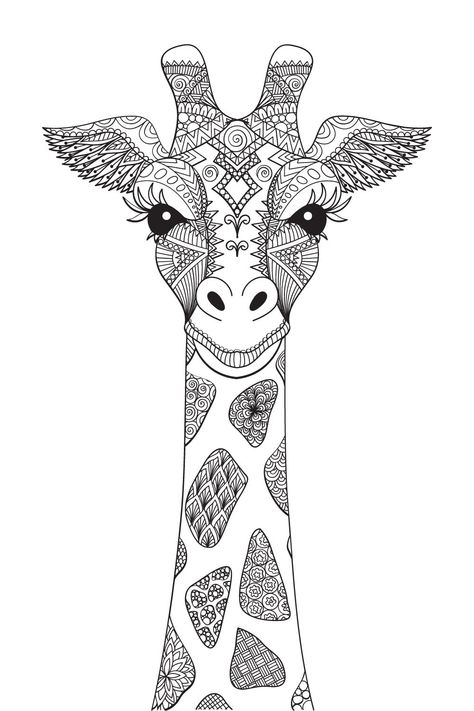 mandala girafe Zentangle Animals Art, Images Kawaii, Kawaii