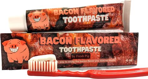 bacon, toothpaste Bacon Gifts, Bacon Funny, Flavored Toothpaste, Gag Gifts Christmas, Prank Gifts, Bacon Lover, Flavored Bacon, Weird Gifts, Gag Gifts Funny