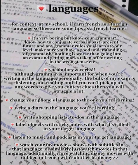 Language Studying Tips, How To Study For Language Exam, Motivation To Learn Language, Study Tips For Languages, How To Study Languages Effectively, Language Learning Resources, Language Learning Affirmations, Aesthetic Studying Tips, Geography Study Tips