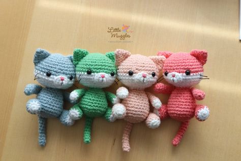 Arugami Crochet Cat, Small Cat Amigurumi, Crochet Small Patterns Free, Small Cat Amigurumi Free Pattern, Free Knit Amigurumi Patterns, Mini Cat Amigurumi Free Pattern, Free Cat Amigurumi Pattern, Small Crochet Cat Free Pattern, Crochet Toys Free Patterns Amigurumi