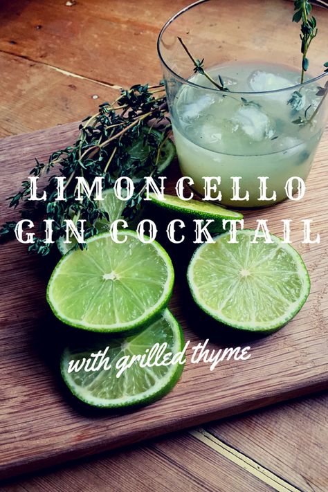 Limoncello Gin Cocktail with grilled thyme Another day, another gin cocktail. Let's all be grateful for good online friends who encourage a beautiful relationship with this refreshing beverage!  If yo Gin Recipes, Gin Drinks, Gin Bar, Gin Cocktail, Milk Shakes, Long Drink, Gin Cocktails, Gin Tonic, Delicious Cocktails