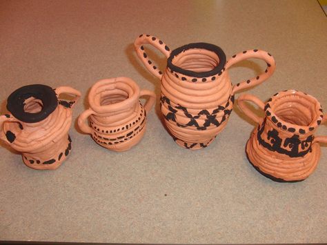 greek project Ancient Greece Crafts, Ancient Greek Culture, Greek Activities, Ancient Greece Art, Ancient Greek Pottery, Medusa Art, Greek Pattern, Clay Making, Greece Art