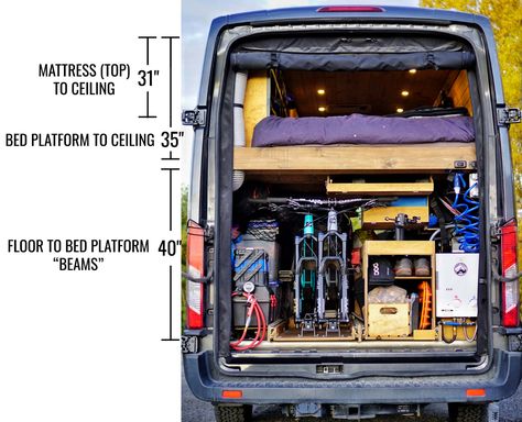 Bike Storage In Van, Rack Velo, Van Conversion Build, Self Build Campervan, Diy Van Conversions, Kombi Motorhome, Ford Transit Camper, Transit Camper, Van Conversion Interior