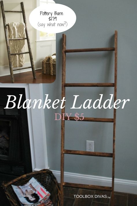 DIY Blanket Ladder for A Baby's Room Zimmer Diy, Diy Blanket, Blanket Rack, Baby Decor Diy, Baby Nursery Diy, Diy Blanket Ladder, Baby Room Diy, Blanket Ladder, Diy Nursery