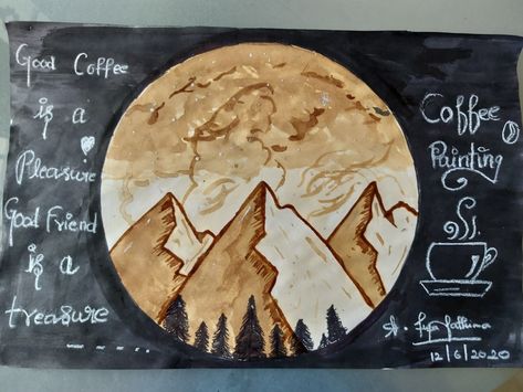 easy coffee painting ☕❤ Painting About Love, Coffee Paint, Coffee Art Painting, Painting Coffee, Love For Nature, Coffee Painting, Easy Coffee, Painting For Beginners, Easy Art