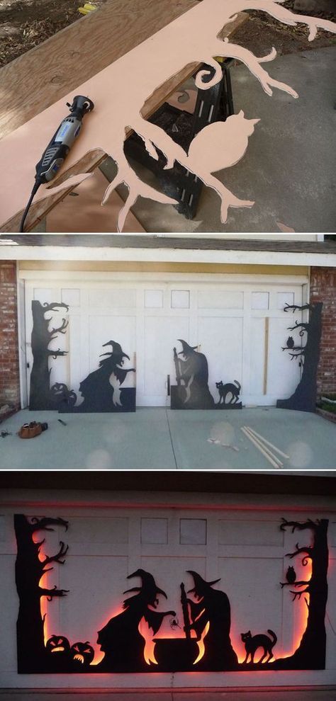 Halloween Garage Door, Cheap Halloween Diy, Halloween Garage, Cheap Diy Halloween Decorations, Halloween Decor Diy, Casa Halloween, Halloween Decorations Diy Outdoor, Diy Halloween Decor, Adornos Halloween