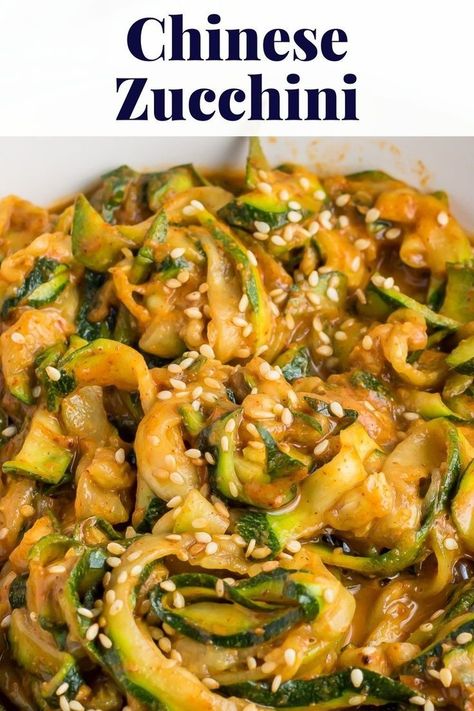 This paleo Chinese Zucchini is refreshing, nutty, spicy, and will leave you wanting more! The crunch of the courgettes is refreshing, and the spices and herbs add a complex flavour. You’ll love this as an addictive side dish, or add your favourite protein to make it a main meal. These raw, paleo, Whole30 compliant Raw Spicy Zoodles are uncooked, giving you the optimum nutrition from each ingredient. Chinese Zucchini, Healthy Asian Recipes, Whole30 Dinner Recipes, Zoodle Recipes, Whole30 Dinners, Zucchini Recipe, Takeout Food, Easy Chinese, Savory Chicken