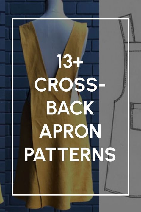 Make your own DIY apron using these sewing patterns! I found the best cross-back ('japanese') apron templates, including free printable PDF's. Aprons are a useful and easy sewing project idea for beginners who want to make clothes. Wrap Around Apron Pattern Free, Artist Apron Pattern Free, Tessuti Apron Free Pattern, Restaurant Aprons Uniform Ideas, French Apron Pattern Free, Work Apron Pattern Free, Apron Patterns Free Easy, Plus Size Apron Pattern Free, Egg Apron Pattern Free