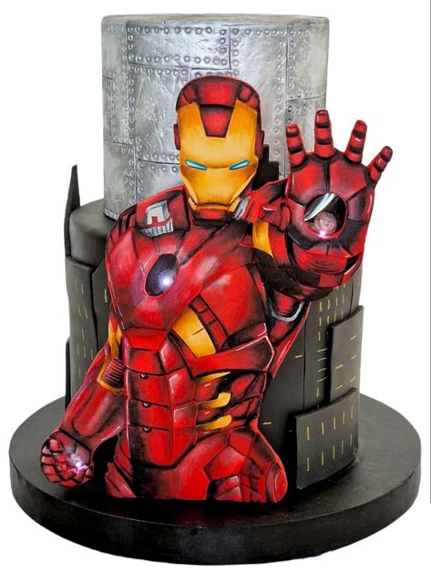 Flash Cake, Cakes Without Fondant, Iron Man Party, Man Cakes, Ironman Cake, Iron Man Birthday, Marvel Cake, Man Cake, Paw Patrol Cake