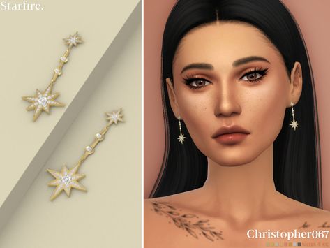 North Star Pendant, Sims 4 Piercings, Mint Earrings, Sims 4 Dresses, Valentines Earrings, Sims 4 Cc Packs, Sims 4 Cas, Sims 4 Game, Sims 4 Cc Finds