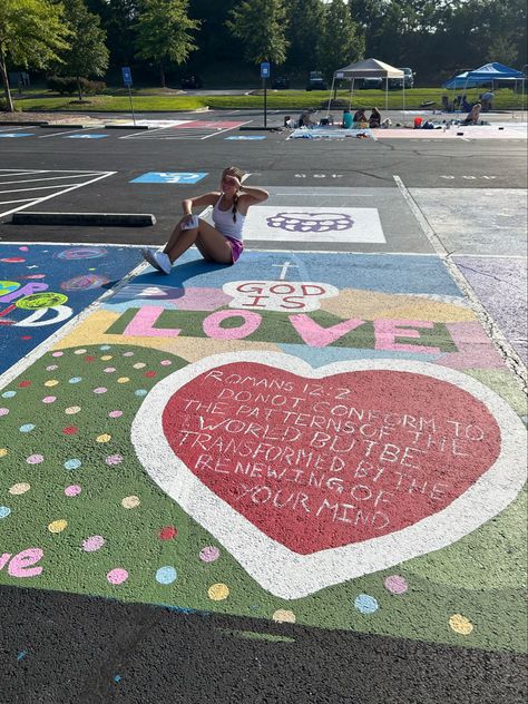 Senior Parking Spots, Aesthetic God, Senior Parking Spaces, Senior Parking Spot, Parking Spot Painting, High School Graduation Cap, Senior Activities, Parking Spot, Graduation Cap Decoration