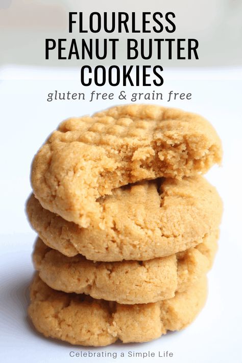 Flourless Desserts, Healthy Peanut Butter Cookies, Cookies Peanut Butter, Butter Cookies Easy, Gluten Free Peanut Butter Cookies, Flourless Peanut Butter Cookies, Flourless Cookies, Easy Peanut Butter Cookies, Cookies Healthy