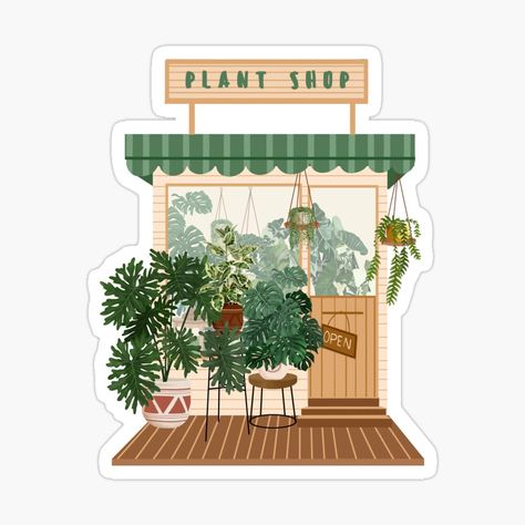 Plant Store, Plant Shop, Shop Illustration, Buy Plants, Cute Kawaii Drawings, Illustration Artwork, Kawaii Drawings, Beautiful Nature Scenes, Nature Scenes