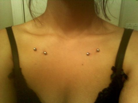 Collar Bone Piercing Surface, Collar Bone Dermal Piercings, Collar Bone Piercing Dermals, Clavicle Piercing, Collarbone Piercing, Collar Bone Piercing, Emo Piercings, Hip Piercings, Surface Piercing