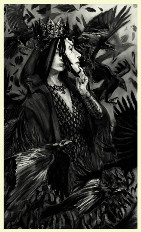 The Raven Queen Dnd, Raven Queen Dnd, The Raven Queen, Critical Role Characters, Raven Queen, Raven Art, Vox Machina, Queen Art, Illustrator Artist