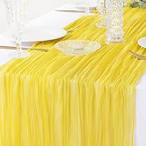 Lemon Bridal Shower Table Decor, Friendsgiving Party Decorations, Sheer Table Runner, Baby Shower Summer, Winter Table Decor, Table Runner Fall, Lemon Themed Bridal Shower, Gauze Table Runner, Cheesecloth Table Runner